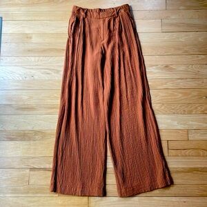 A New Day Wide Leg Gauze Pants Brown